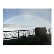 Arco iris majestuoso de Niagara Falls y hierro lab Tarjeta Postal