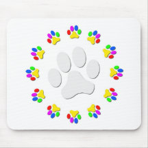 Arco iris Pawprints Mousepad Tapete De Raton