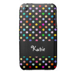 Arco iris personalizado y modelo de lunar negro iPhone 3 Case-Mate cobertura