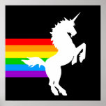 Arco iris retro del unicornio del tigre 80s de Cor Poster