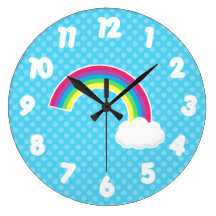 Arco iris y nube lindos relojes de pared