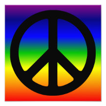 Arco iris y símbolo de paz negro fotografías  