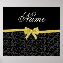 Arco negro conocido personalizado del brillo del o poster