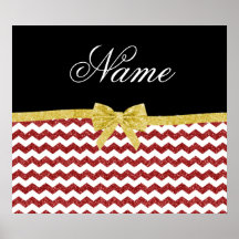 Arco rojo conocido personalizado del oro de los ga poster