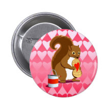 Ardilla 2 de la tarjeta del día de San Valentín Pin