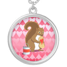 Ardilla de la tarjeta del día de San Valentín Grímpola