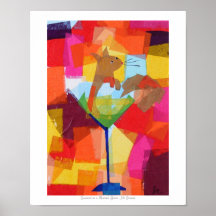 Ardilla en un vidrio de Martini Posters