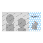 Ardilla gris en modelo de lunar azul tarjetas fotográficas personalizadas