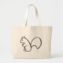 Ardilla joven en bosquejo blanco y negro bolsa de mano