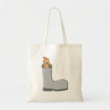 Ardilla linda en una bota bolsa de mano