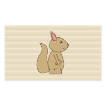 Ardilla linda, fondo beige de la raya tarjeta de visita