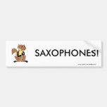 Ardilla que toca el saxofón pegatina de parachoque