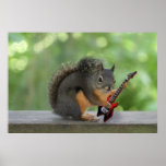 Ardilla que toca la guitarra eléctrica impresiones
