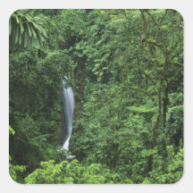 Área del volcán de Costa Rica, Arenal, puentes de  Calcomania Cuadradas Personalizadas