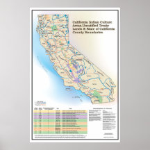 Áreas de cultura indias de California - mapa Impresiones