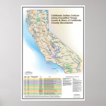 Áreas de cultura indias de California - poster