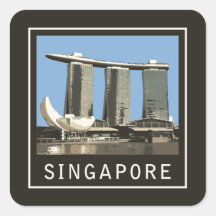 Arenas de la bahía del puerto deportivo de Singapu Pegatina Cuadradas