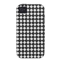 Argyle blanco y negro vibe iPhone 4 carcasas
