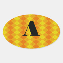 Argyle con monograma calcomanía de oval