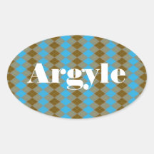 Argyle con monograma calcomanía de oval