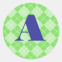 Argyle con monograma pegatina