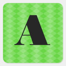 Argyle con monograma calcomania cuadrada personalizada