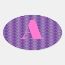 Argyle con monograma colcomanias ovaladas personalizadas