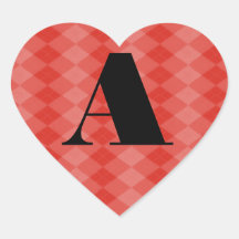 Argyle con monograma pegatina de corazon