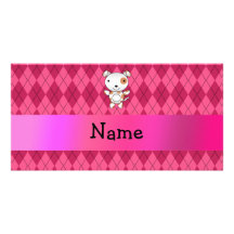 Argyle conocido personalizado del rosa del perro tarjetas personales