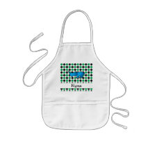 Argyle conocido personalizado del verde del negro  delantales
