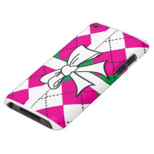 Argyle de muy buen gusto atado con el arco iPod Case-Mate fundas