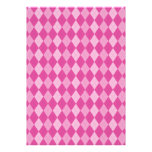 Argyle rosado invitación personalizada