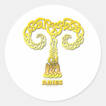 Aries de la serie de Astrocelt Etiquetas Redondas