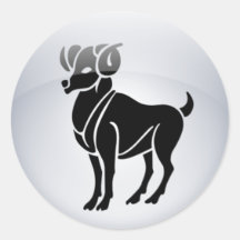 Aries del zodiaco pegatina redonda
