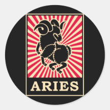 Aries Pegatina Redonda