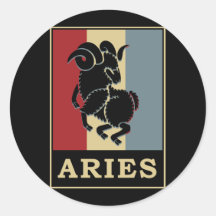 Aries Pegatina Redonda