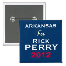 ARKANSAS para el botón de la campaña de Rick Perry Pin