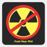 ¡Arma nuclear anti - apenas diga no! Colcomanias Cuadradas Personalizadas