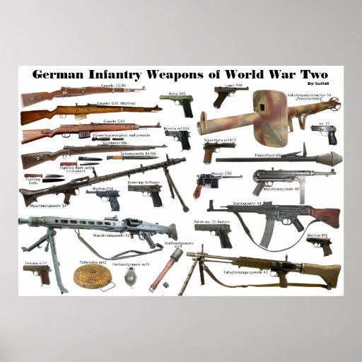 Armas alemanas de la infantería de WW2 Poster