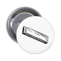 Armónica/arpa de los azules pin