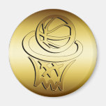ARO DE BALONCESTO DE ORO IMÁN DE FRIGORÍFICO