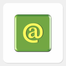 aroba digital del icono calcomanías cuadradas personalizadas