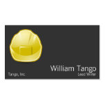 Arquitecto de la construcción del casco tarjetas de visita