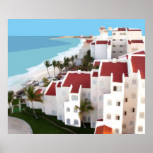 Arquitectura tropical resumida del océano poster