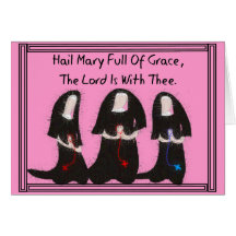 Arrodillamiento "saludo Maria de tres monjas por c Tarjeton