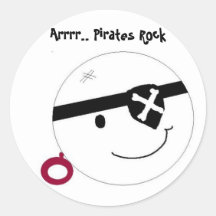Arrrr. Roca de los piratas Etiqueta Redonda