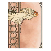 Art déco de Alfonso Mucha Postal