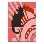 Art déco del gato negro tarjeton