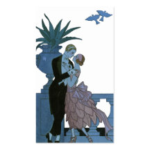 Art déco del vintage, danza del boda del amor de l tarjeta de visita
