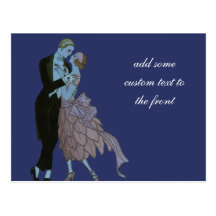 Art déco del vintage, danza del boda del amor de l tarjetas postales